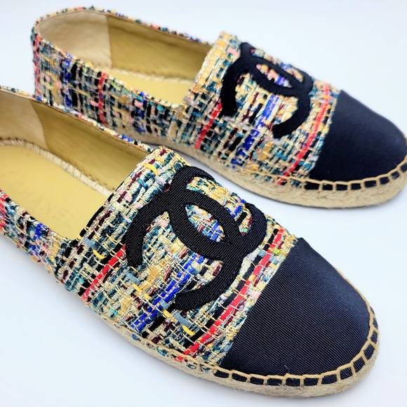 COPY - COPY - Chanel Espadrilles Tweed Grosgrain Multicolor 38 - Picture 3 of 7